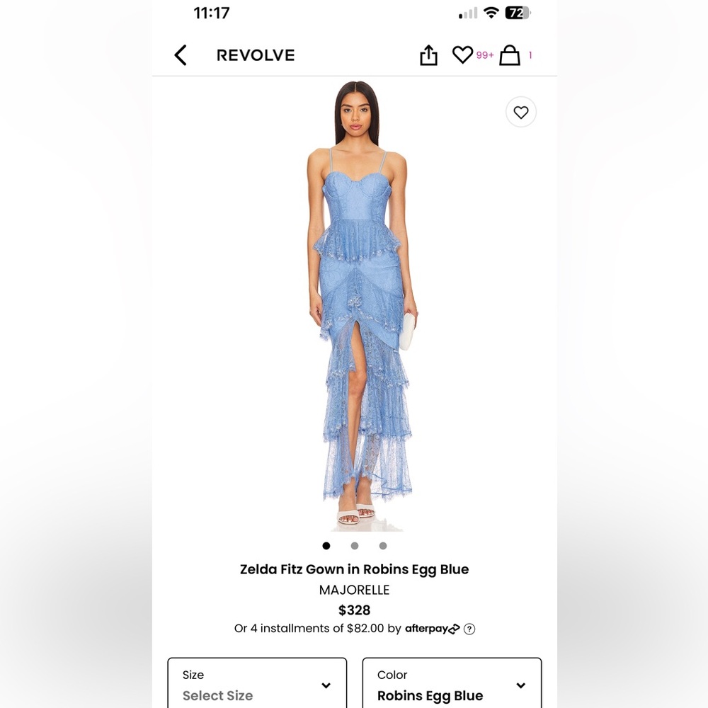 Majorelle Blue Lace Gown